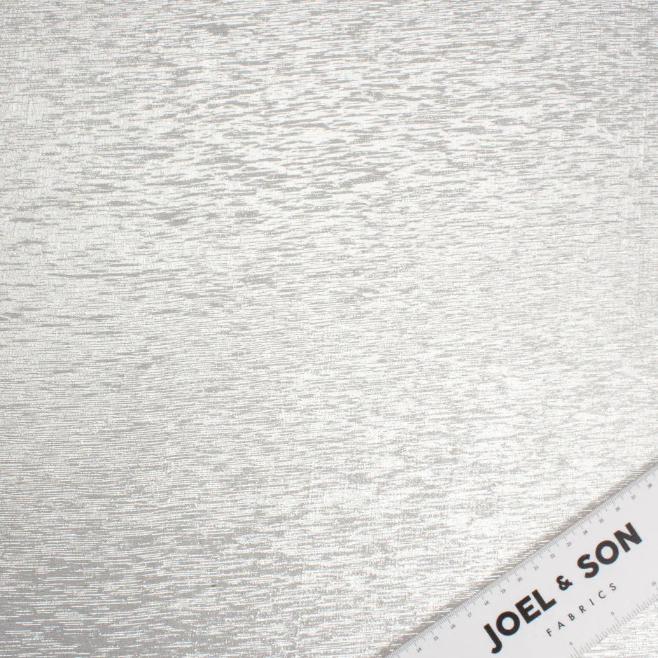 Silver White Metallic Lightweight Silk Lamé