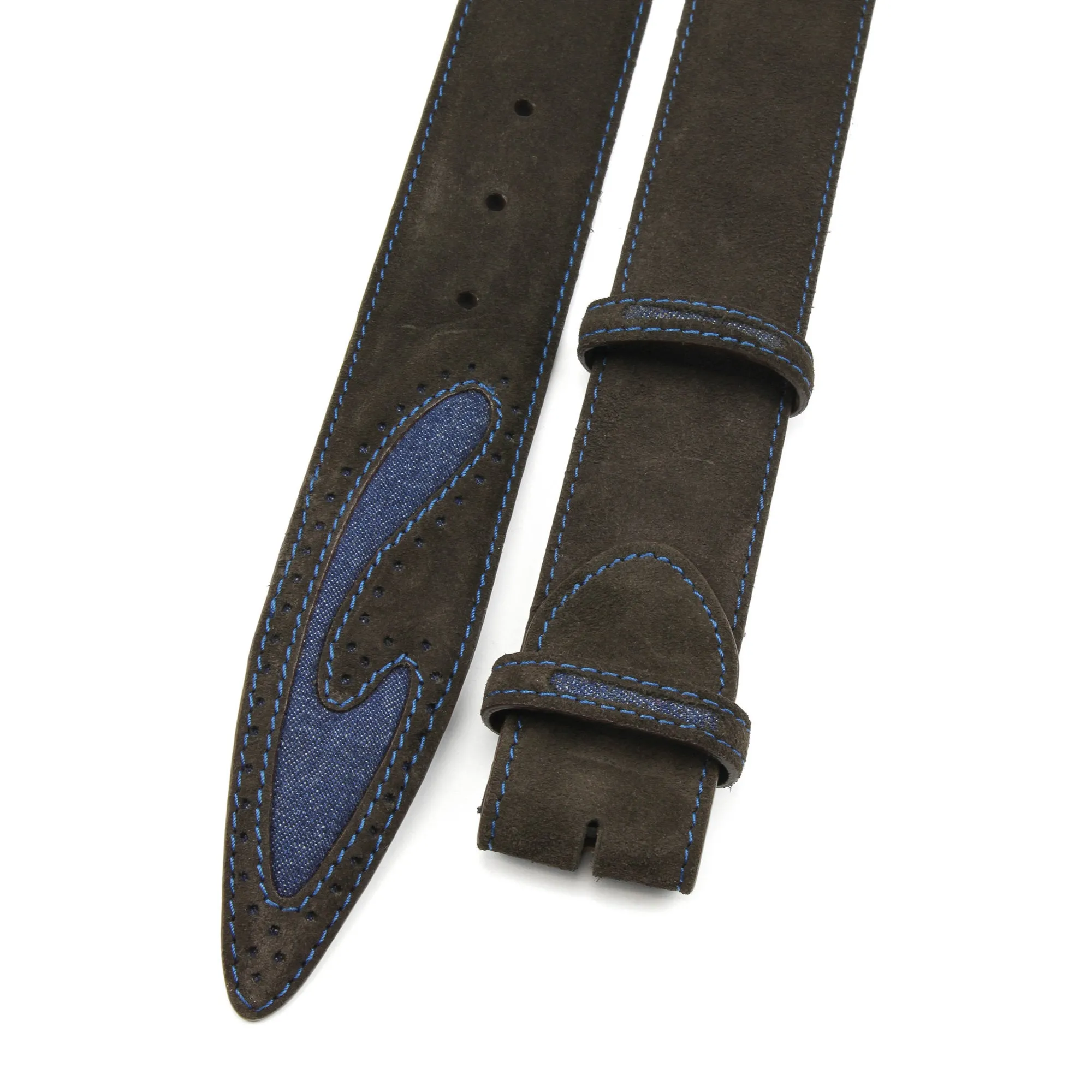 Silverado Suede Denim Insert Belt Strap