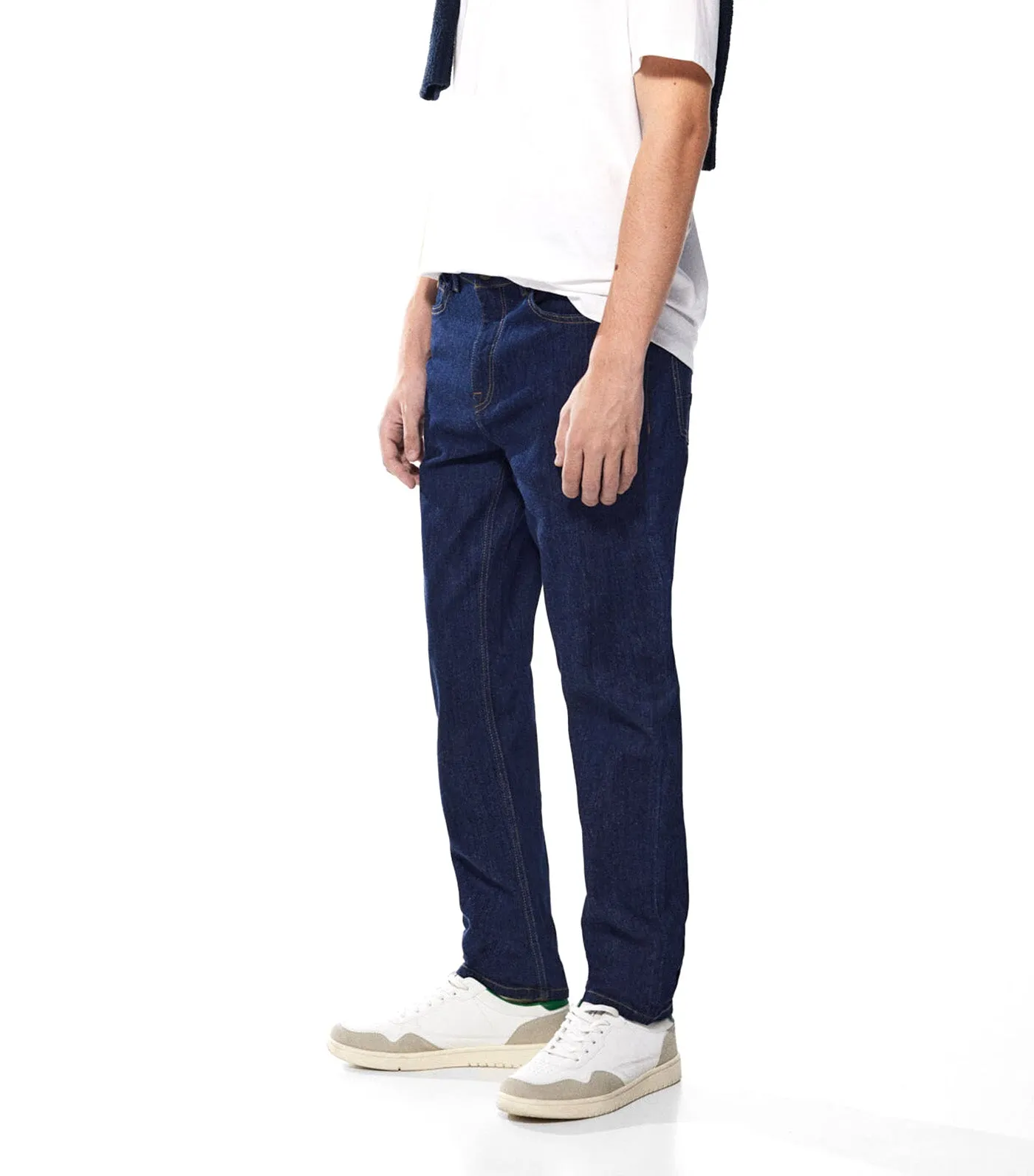 Slim Fit Washed Jeans Navy