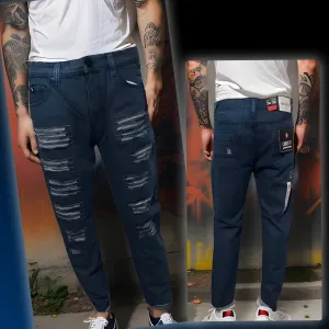 ^SOUTHPOLE^ (BLUE) RIPPED DENIM FOR MEN (34'' X 32'') (CARROT CUT)