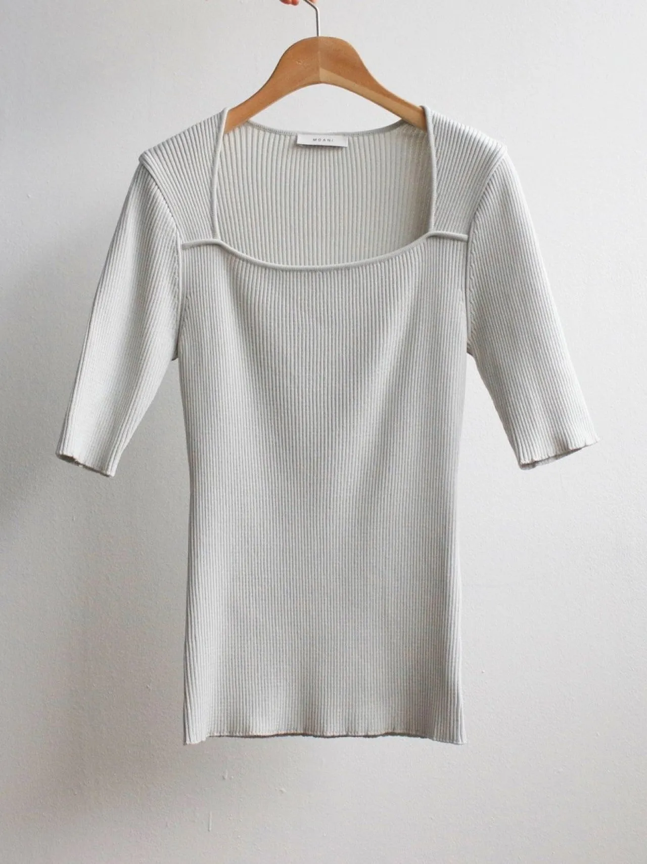 SQUARE NECK HALF SLEEVE KNIT