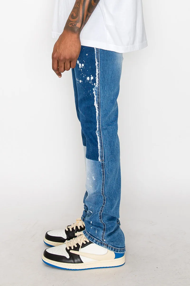 Stacked Fit Repair Denim Jeans