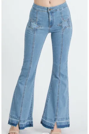 Star Flare Jeans Light Wash