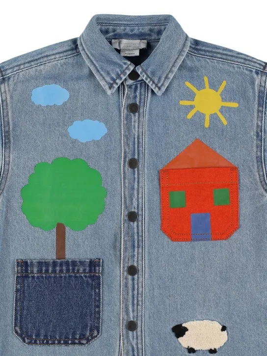 Stella McCartney Kids   Cotton denim shirt w/patches 