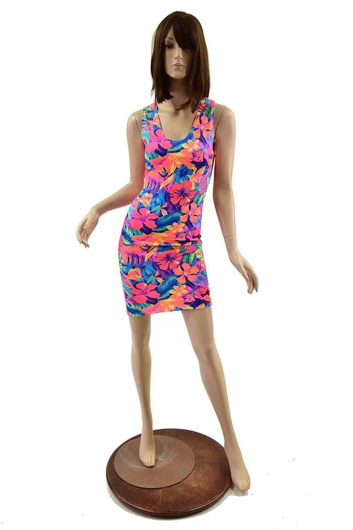 Tahitian Floral Racerback Bodycon Dress