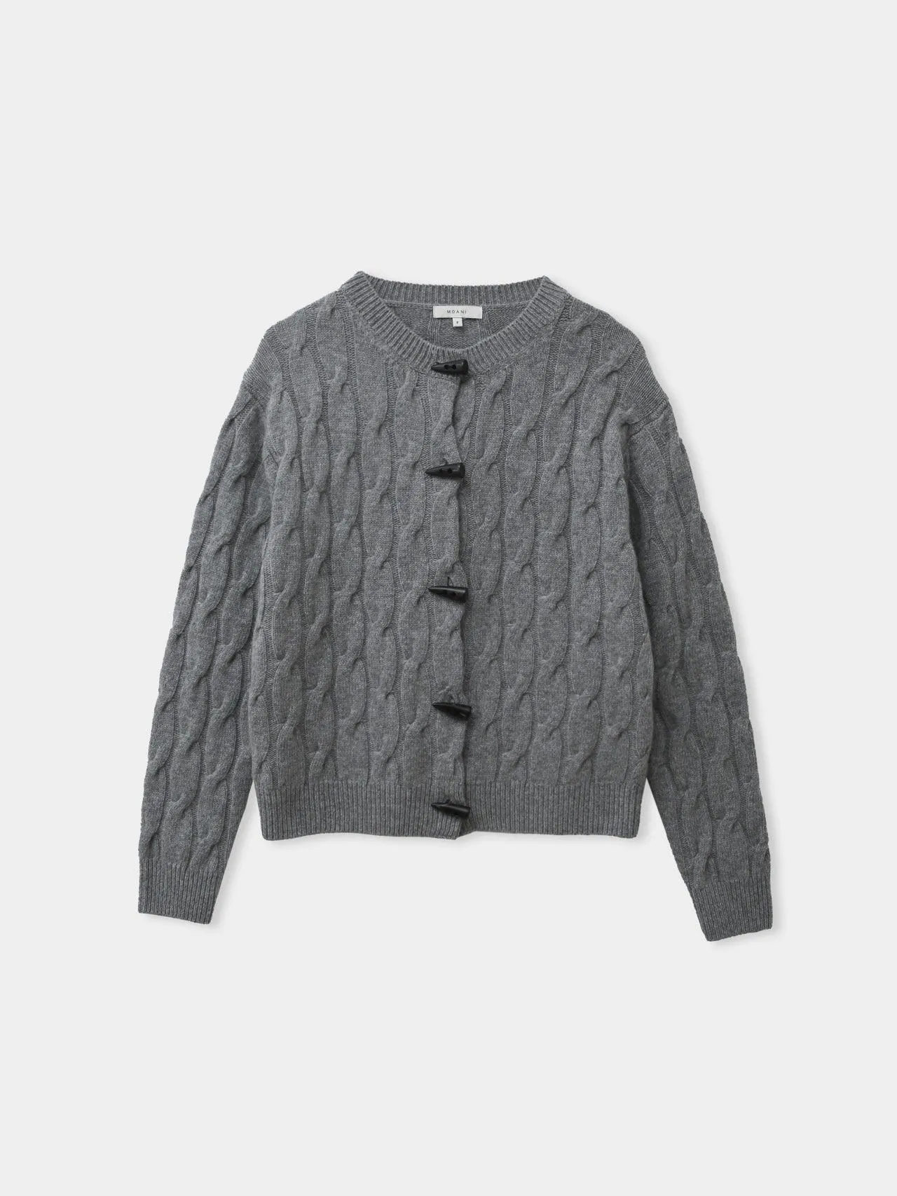 TOGGLE BUTTON CABLE KNIT CARDIGAN