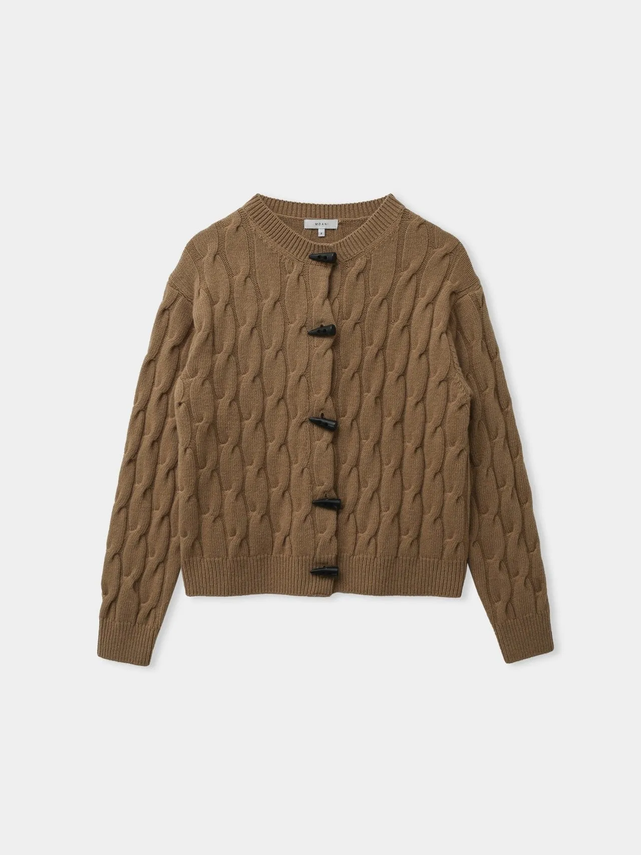 TOGGLE BUTTON CABLE KNIT CARDIGAN