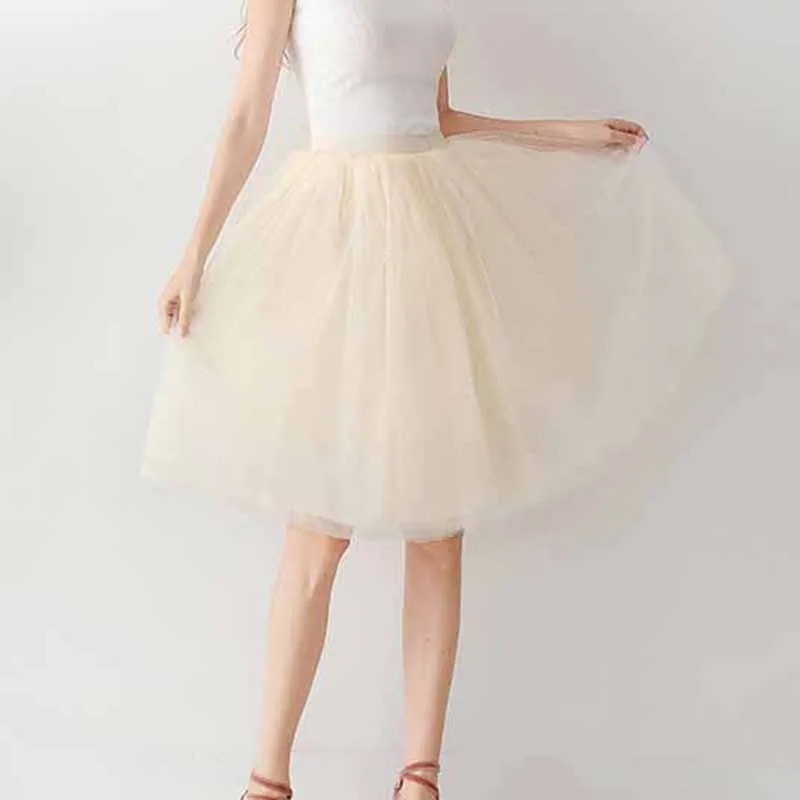 Tulle Skirts for Women Knee Length Layered Short Prom Party Tutu Skirt