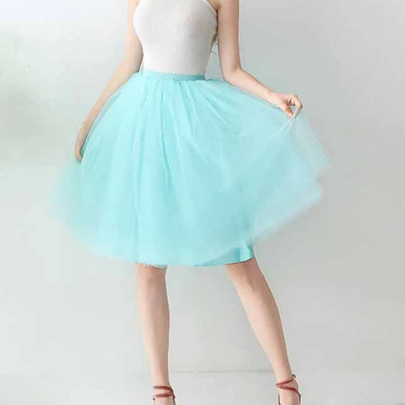 Tulle Skirts for Women Knee Length Layered Short Prom Party Tutu Skirt