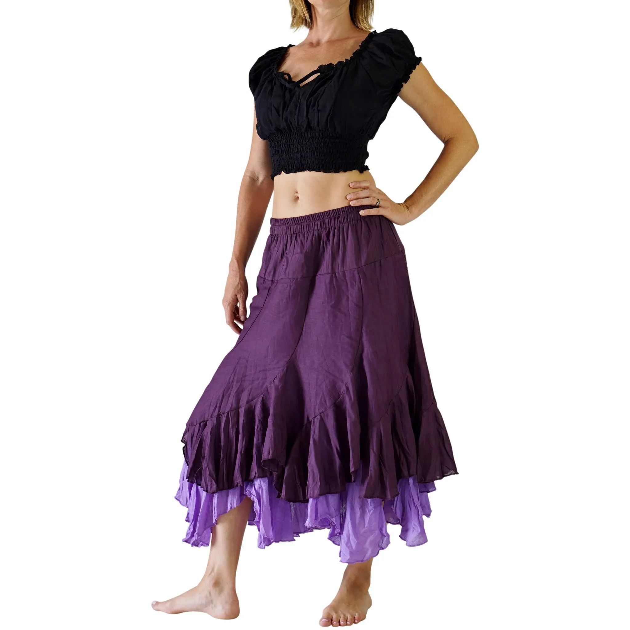 'Two Layer' Renaissance Skirt - Purple/Lilac