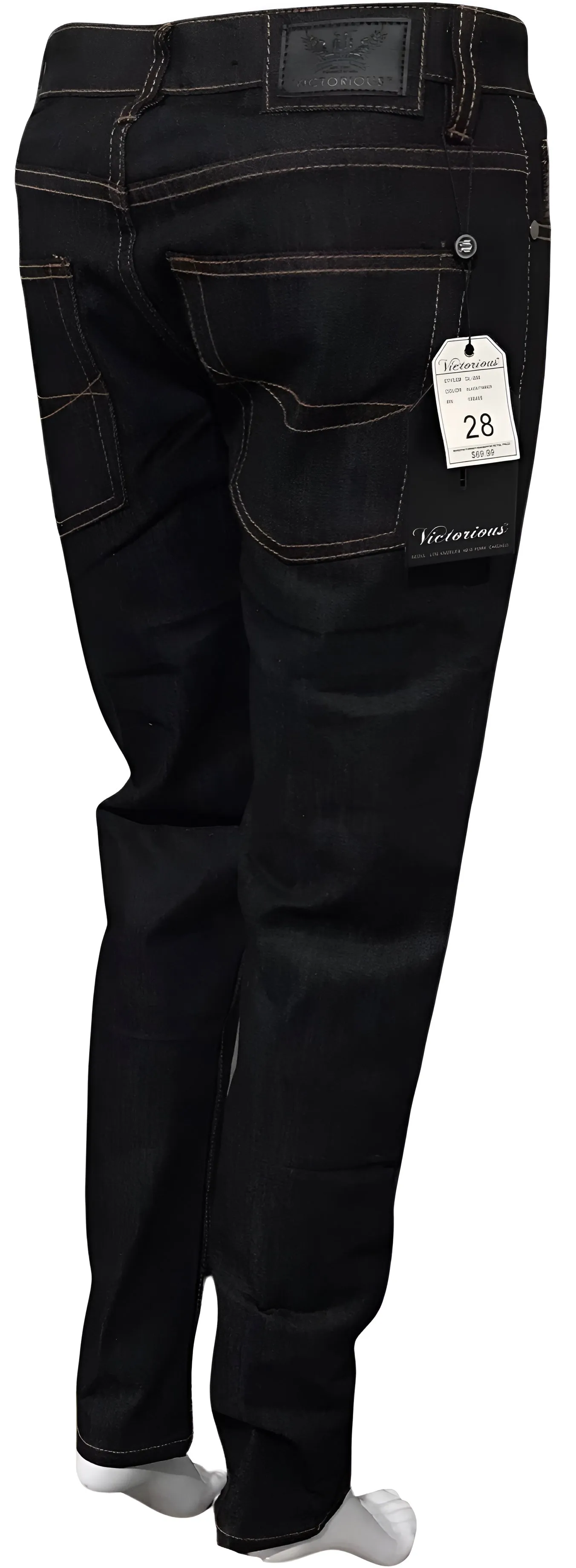 ^VICTORIOUS^ (BLACK) SKINNY JEANS FOR MEN (28'' WAIST)