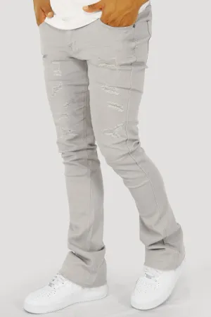 Vortex Ripped Stacked Denim (Grey)