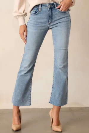 Wave Of Calm Light Wash Cropped Flare Jeans