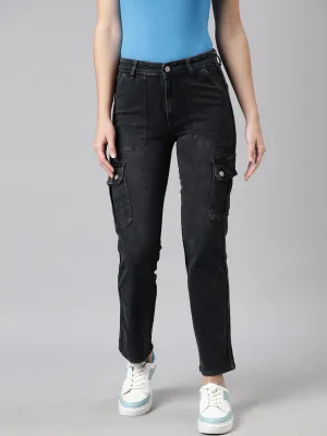 Women Straight Fit Denim Charcoal Corgo Jean