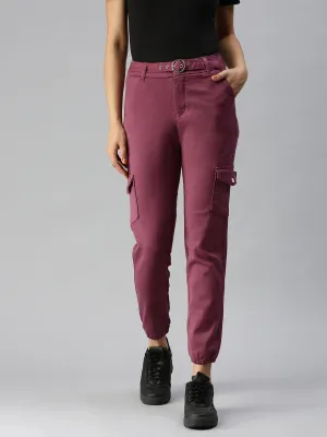 Women's Mauve Solid Denim Jeans