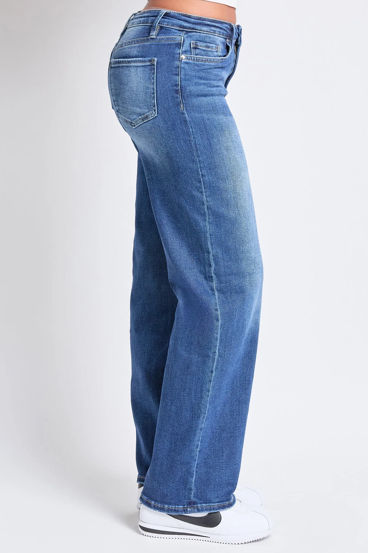 Women's Mid Rise Premium Stretch Wide Leg Jeans