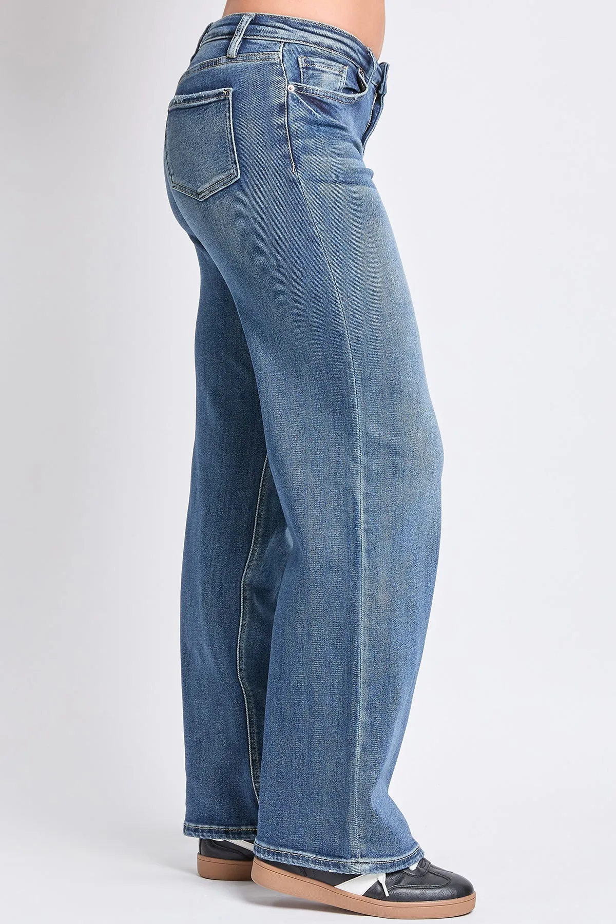 Women's Mid Rise Premium Stretch Wide Leg Jeans