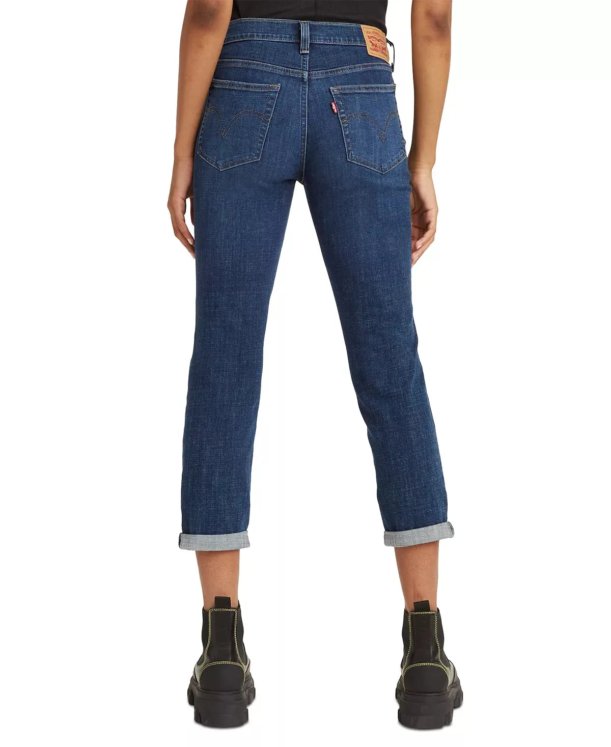 Women's Relaxed Boyfriend Tapered-Leg In Lapis Breakdown Jeans