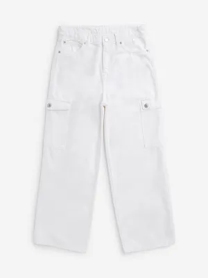 Y&F Kids Off-White High - Rise Relaxed - Fit Jeans